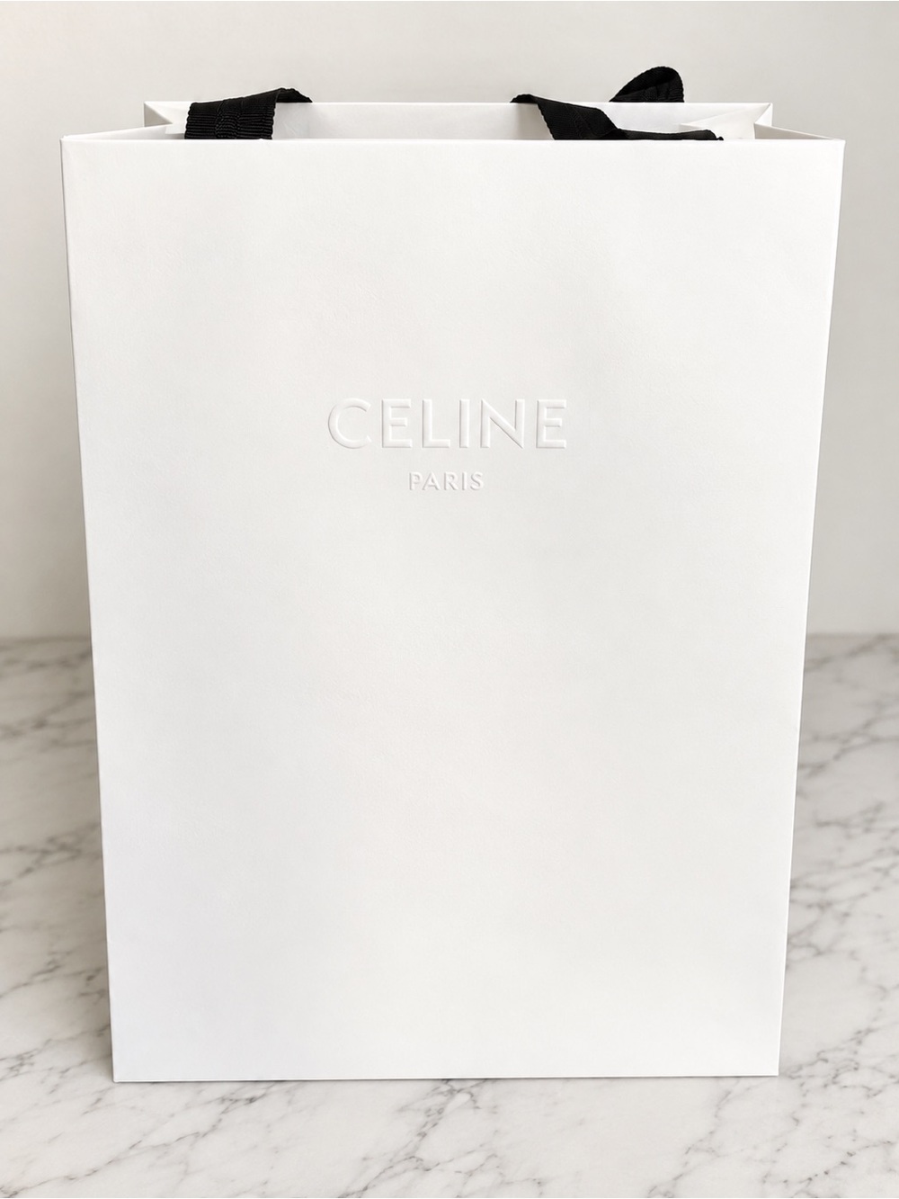 Celine Paris Large White Boutique Paper Shopping Gift Bag 14”